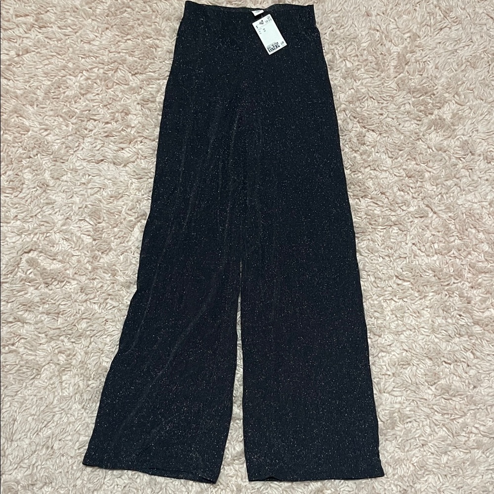 Elegant sparkly Black Women's Wide-Leg Pants